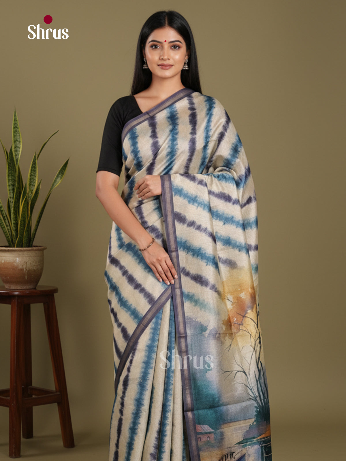 DJS17251 - Semi Chanderi Saree
