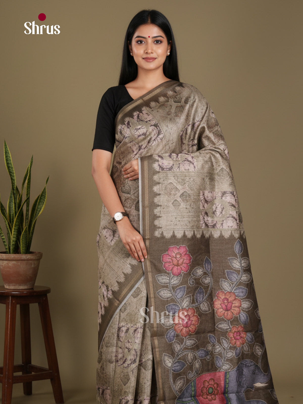 DJS17254 - Semi Chanderi Saree