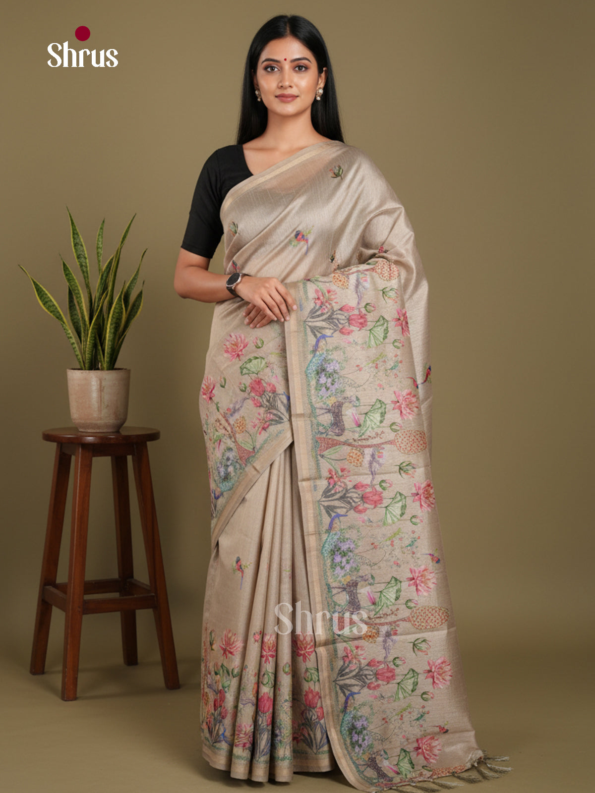 DJS17266 - Semi Chanderi Saree