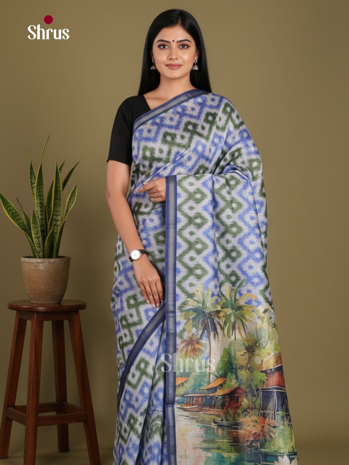 DJS17277 - Semi Chanderi Saree
