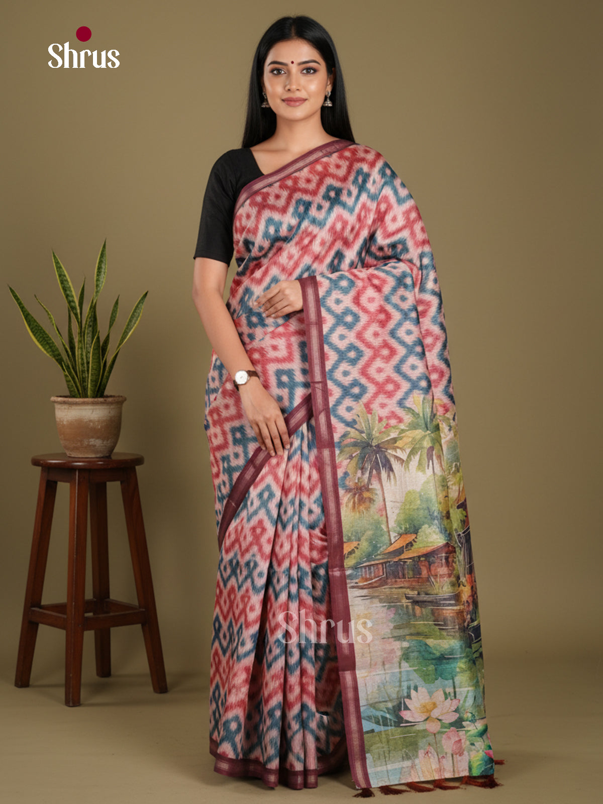 DJS17279 - Semi Chanderi Saree