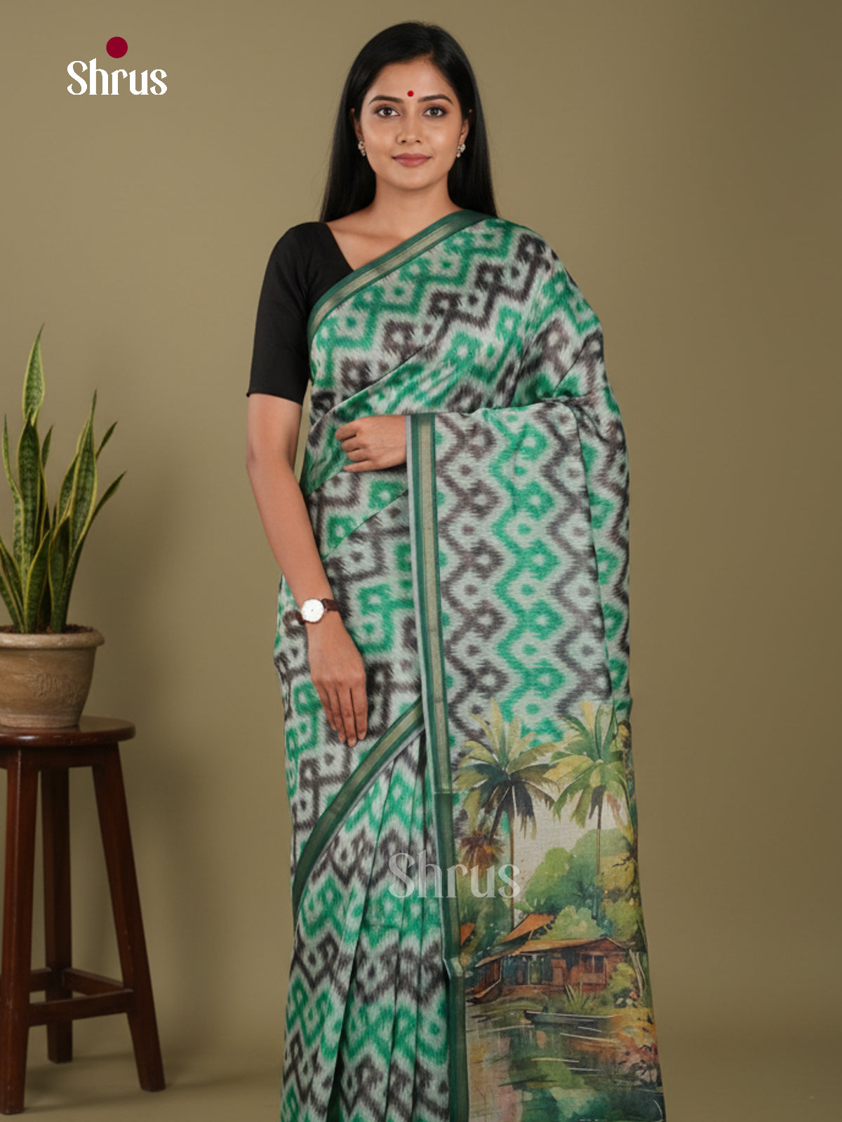 DJS17280 - Semi Chanderi Saree