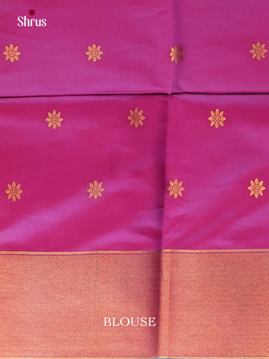 Blue & Pink- Semi Softsilk Saree
