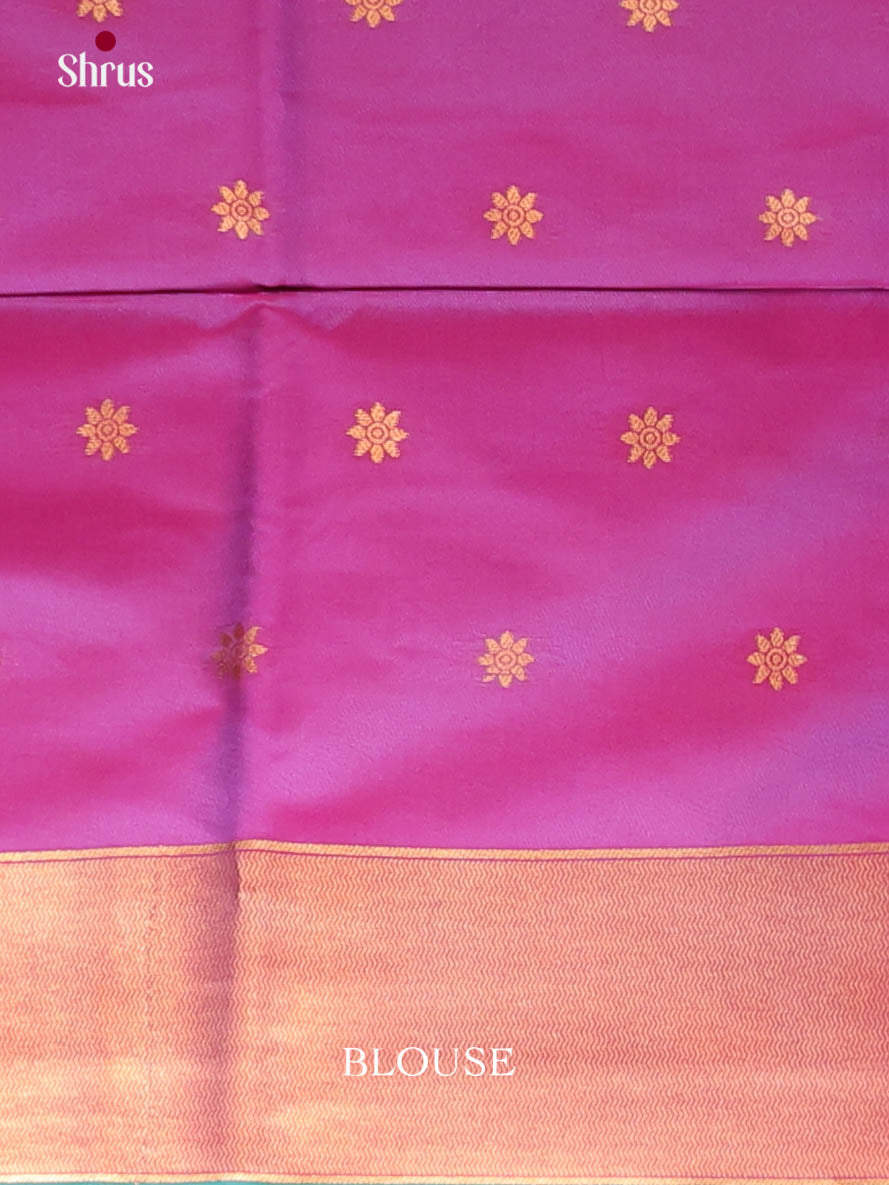 Green & Pink - Semi Softsilk Saree