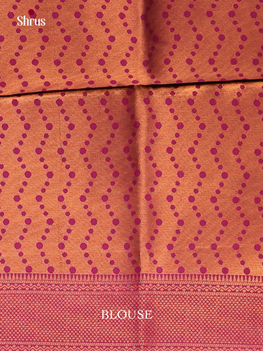 Grey & Maroon - Semi Softsilk Saree