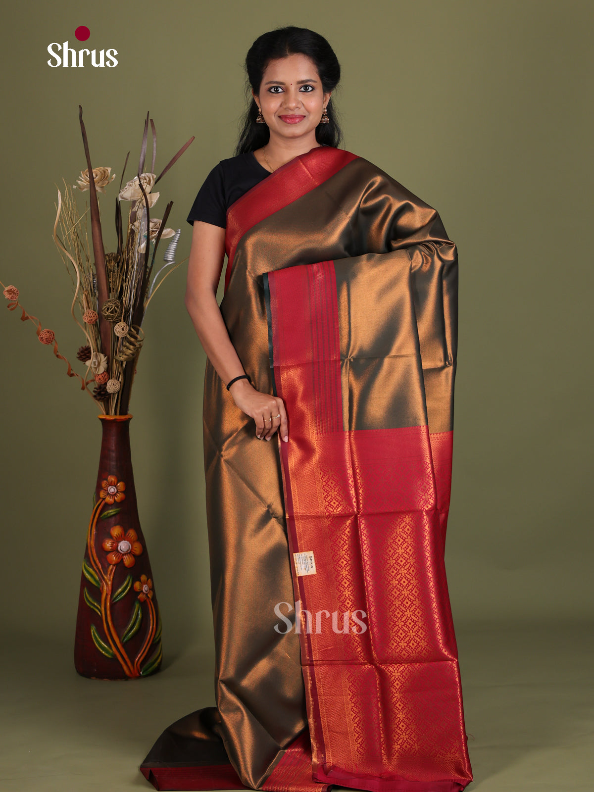 DJS17298 - Semi Softsilk Saree - Shop on Shrus.com