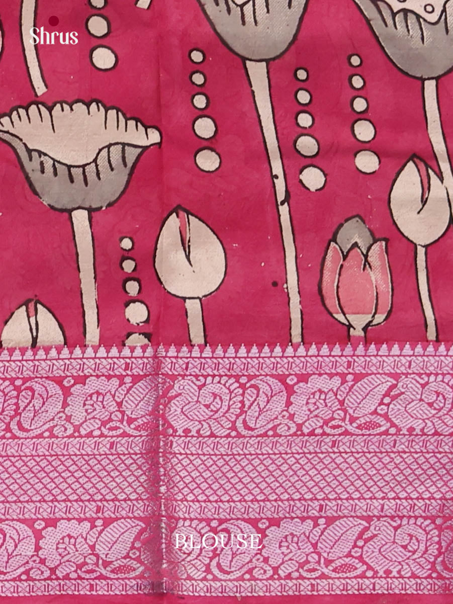 Cream & Pink - Mangalagiri silkcotton Saree