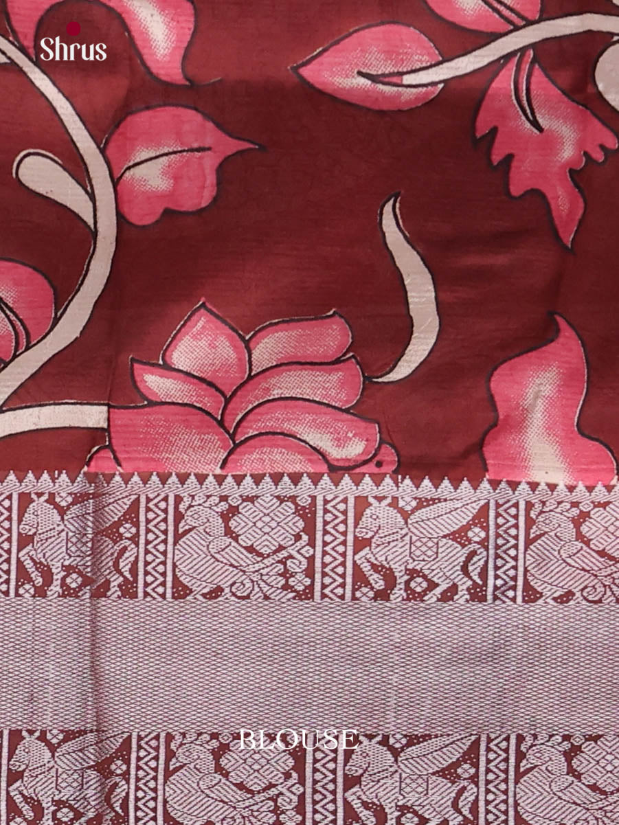 Cream & Maroon - Mangalagiri silkcotton Saree