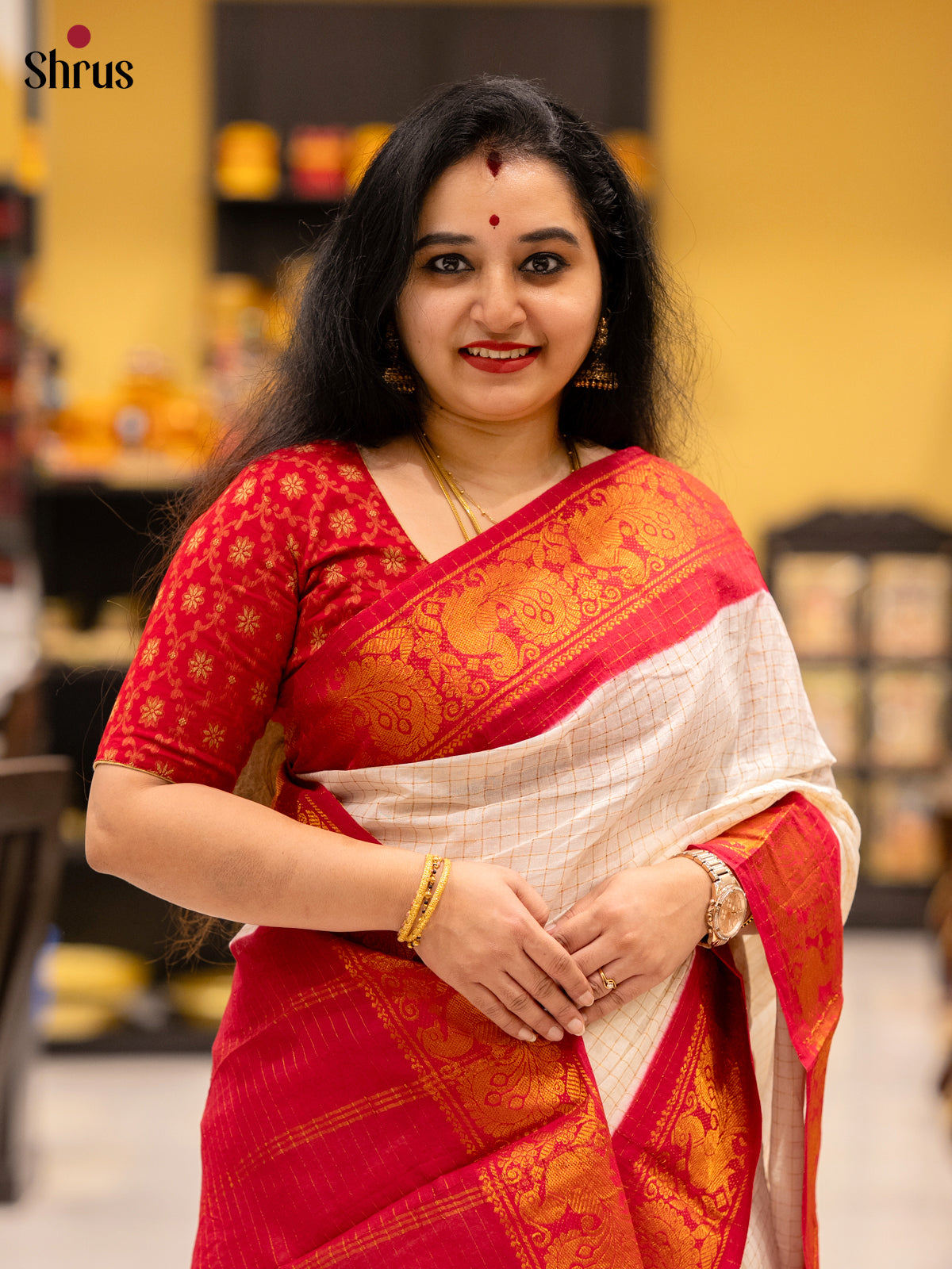 DJS18076 - Sungudi Cotton Saree - Shop on Shrus.com