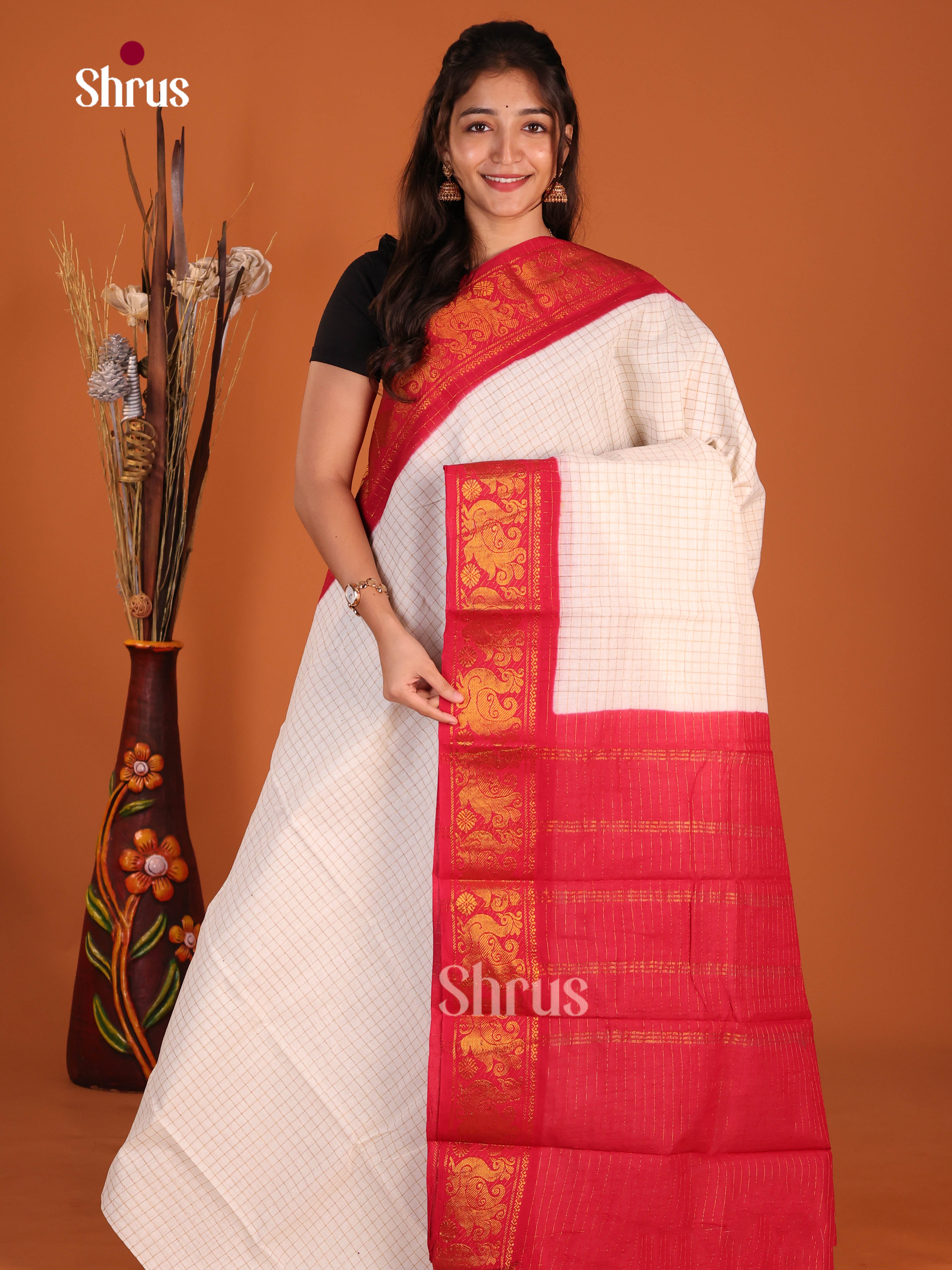DJS18086 - Sungudi Cotton Saree - Shop on Shrus.com