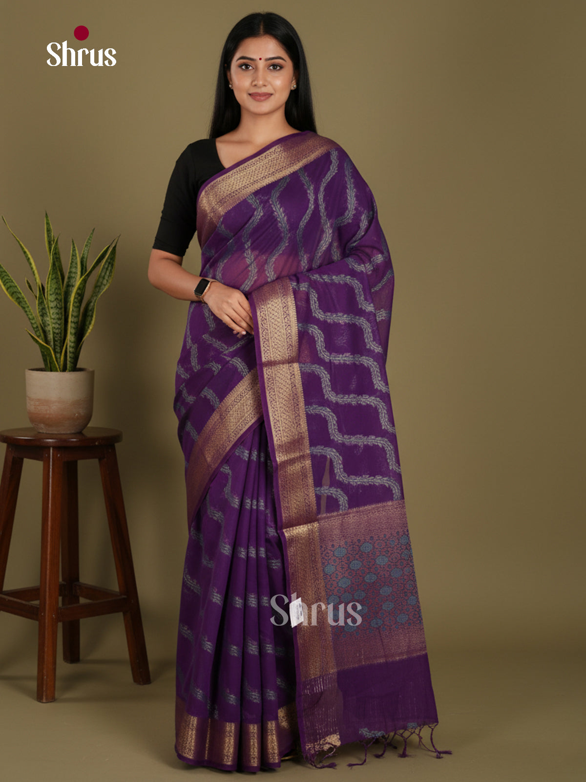 Violet  - Semi Georgette Saree