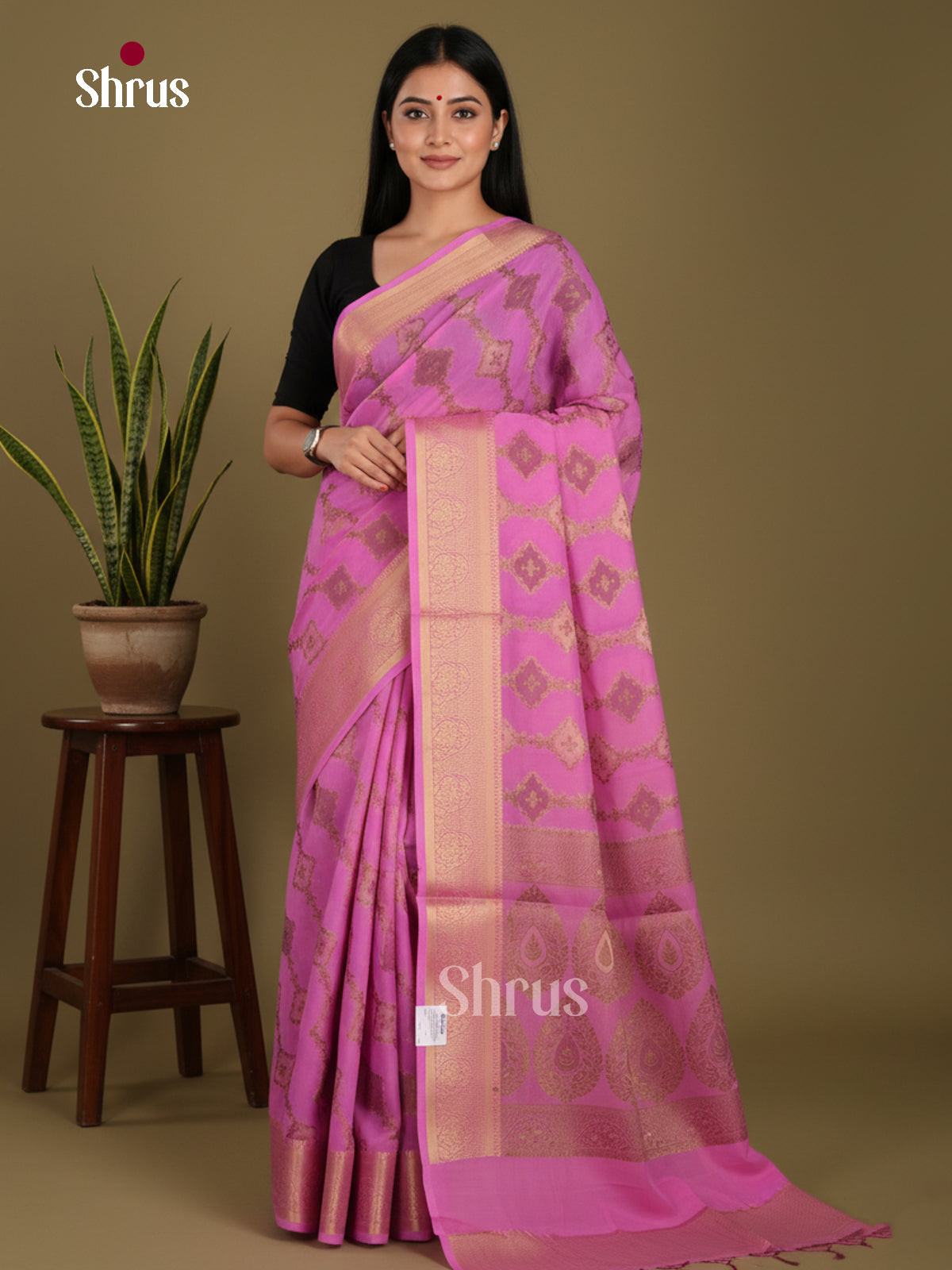 Majenta - Semi Georgette Saree