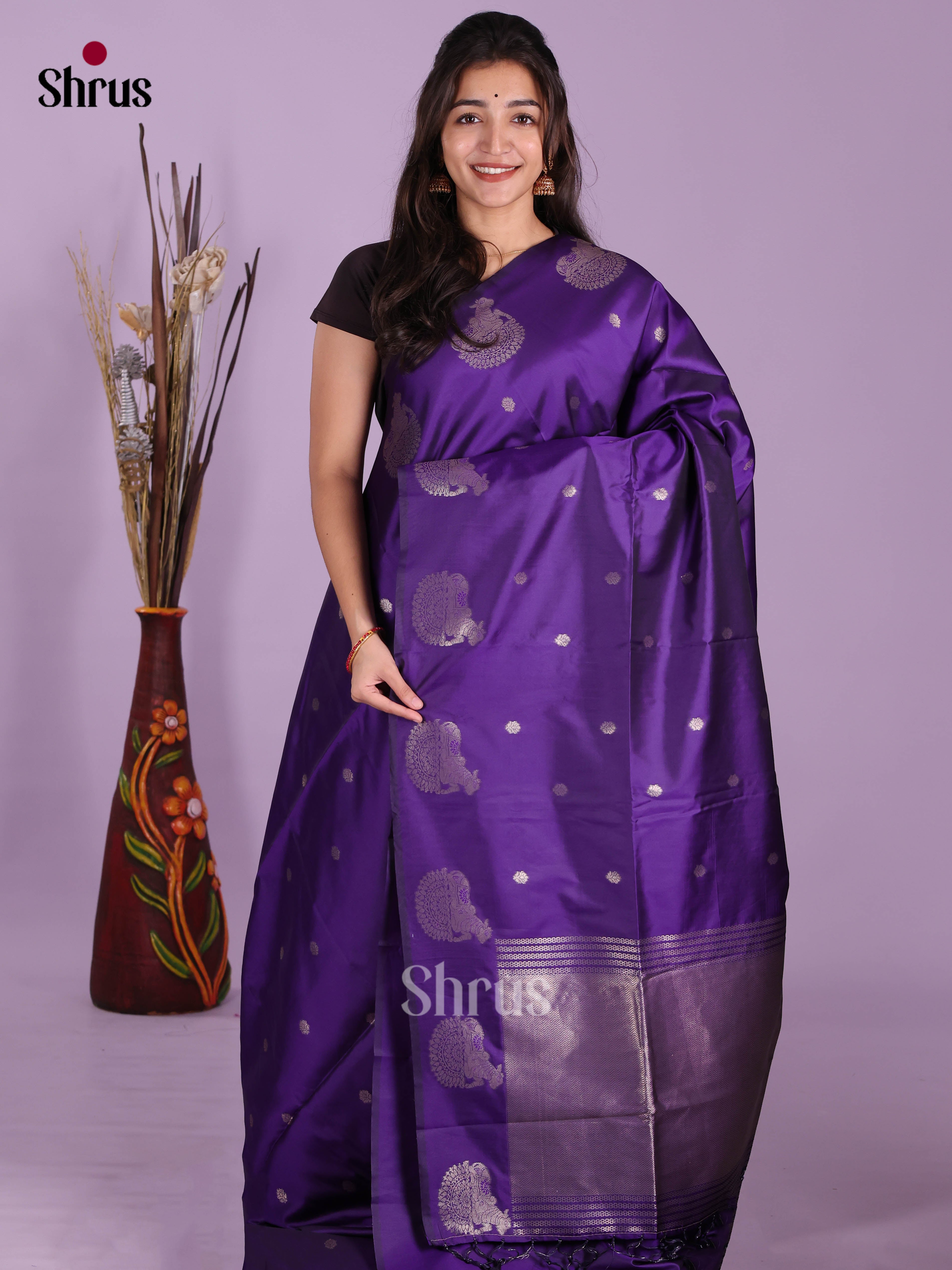 Violet - Semi Softsilk Saree