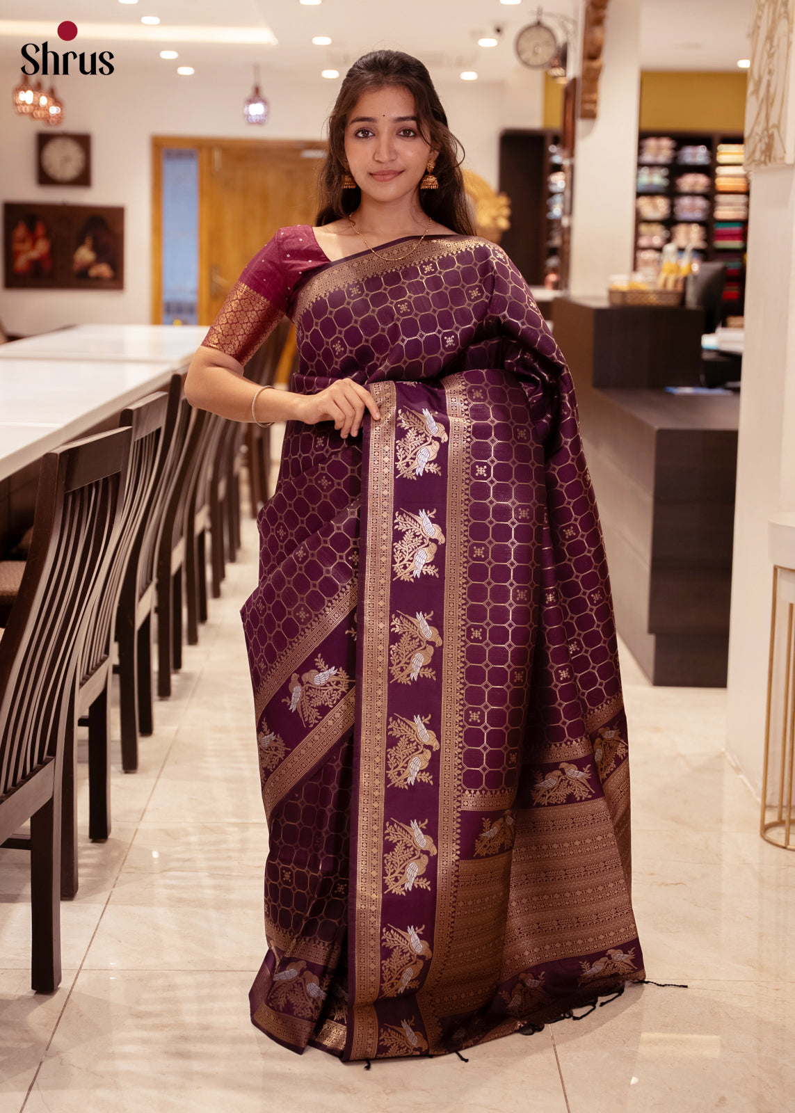 Violet - Semi Softsilk Saree