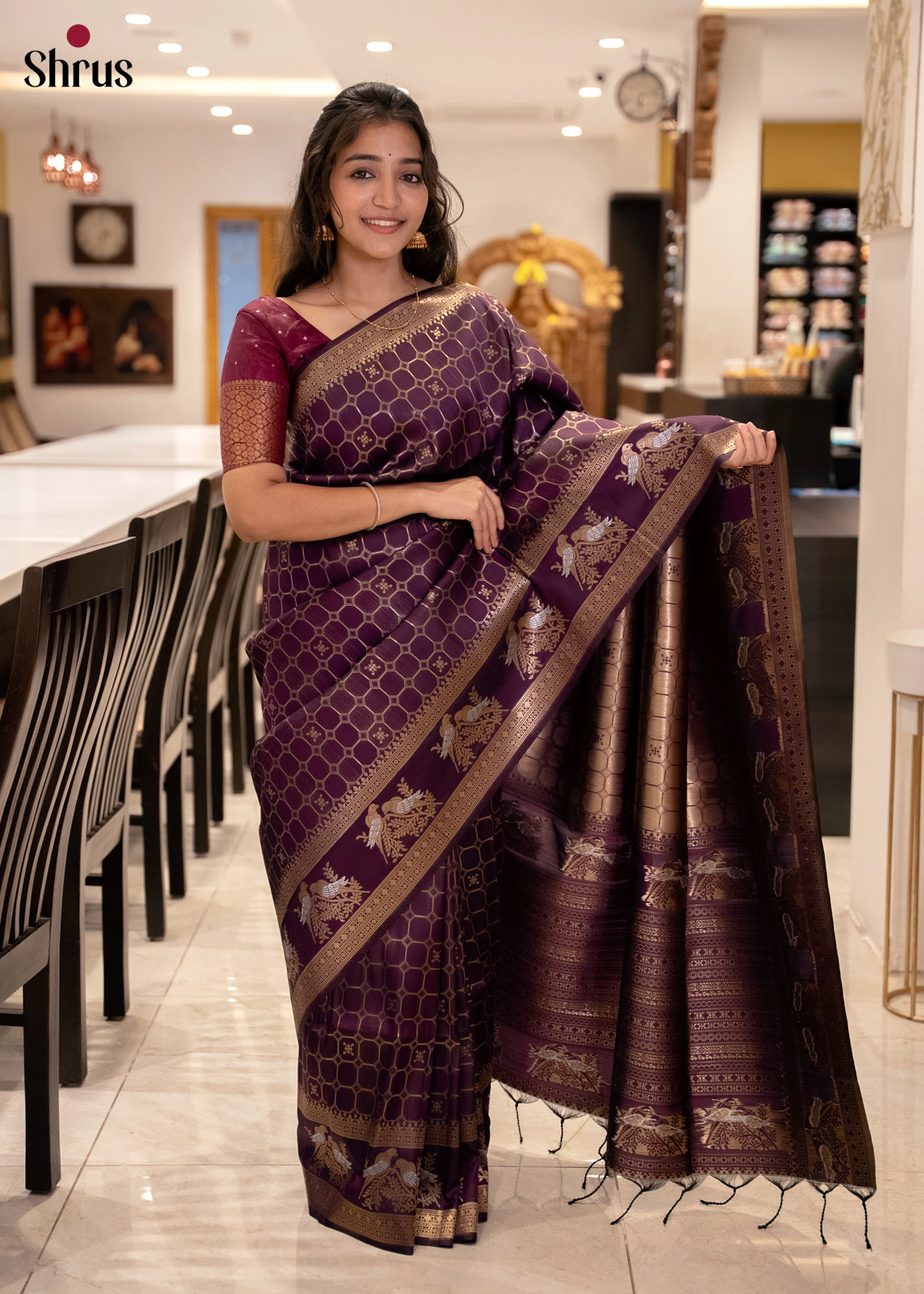 Violet - Semi Softsilk Saree
