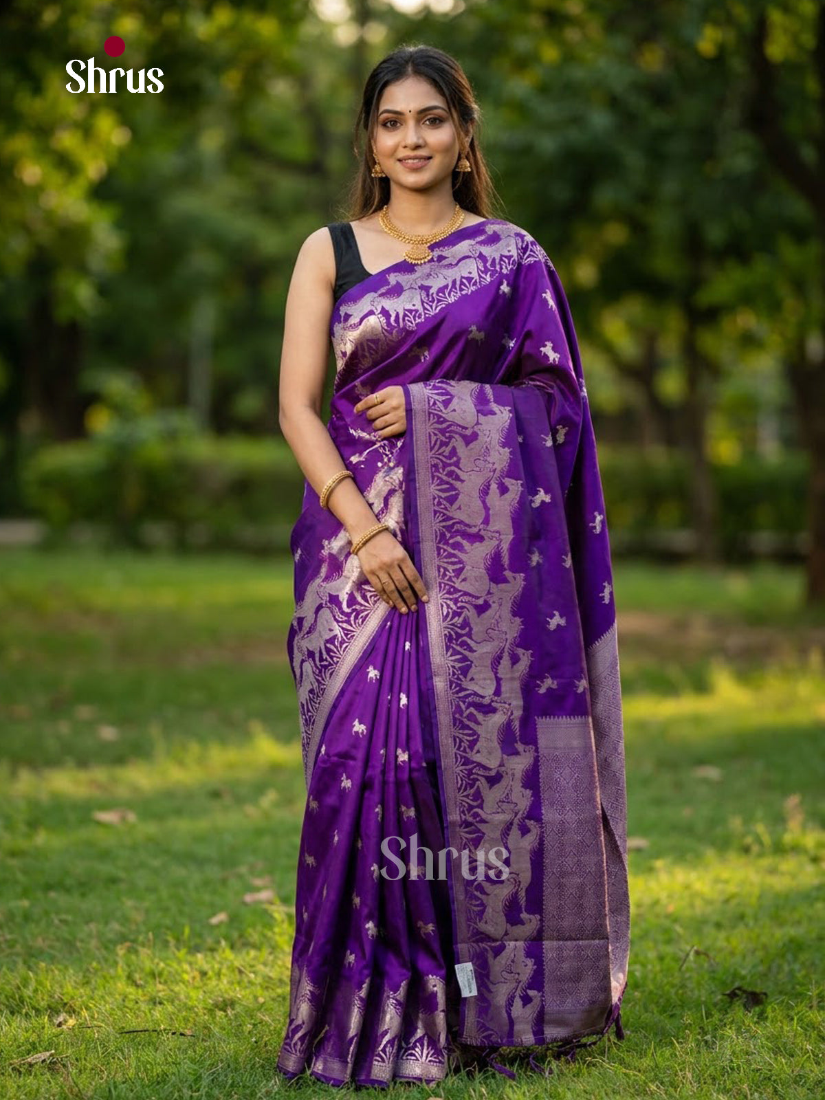 Violet - Semi Softsilk Saree