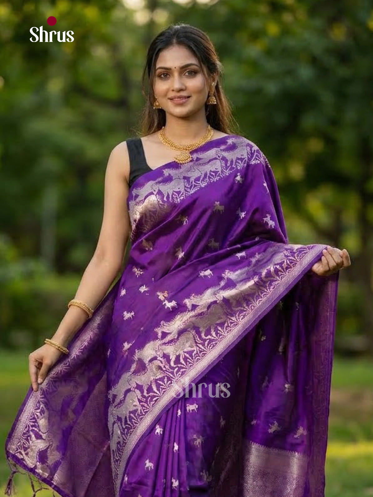 Violet - Semi Softsilk Saree