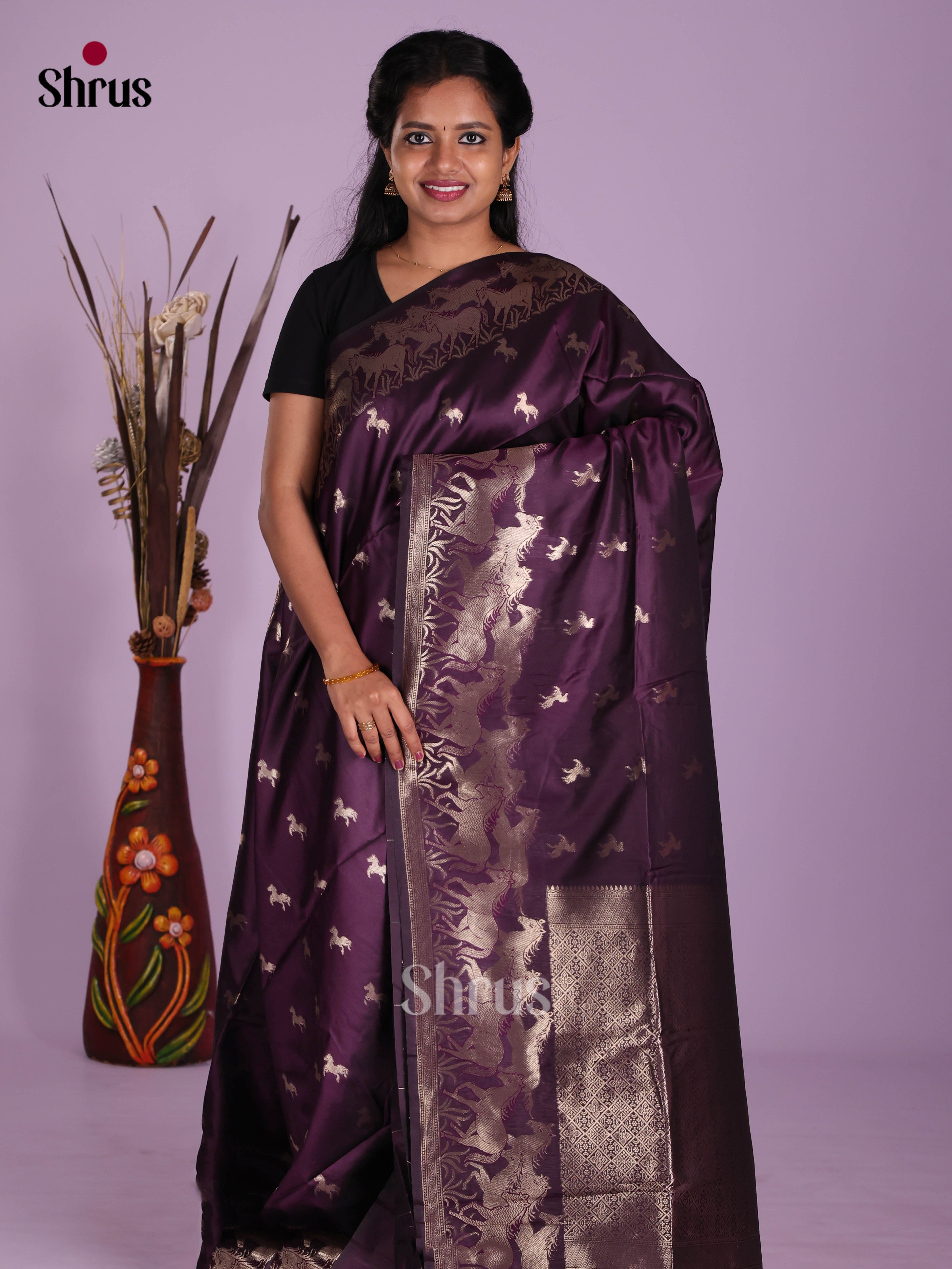 Violet - Semi Softsilk Saree