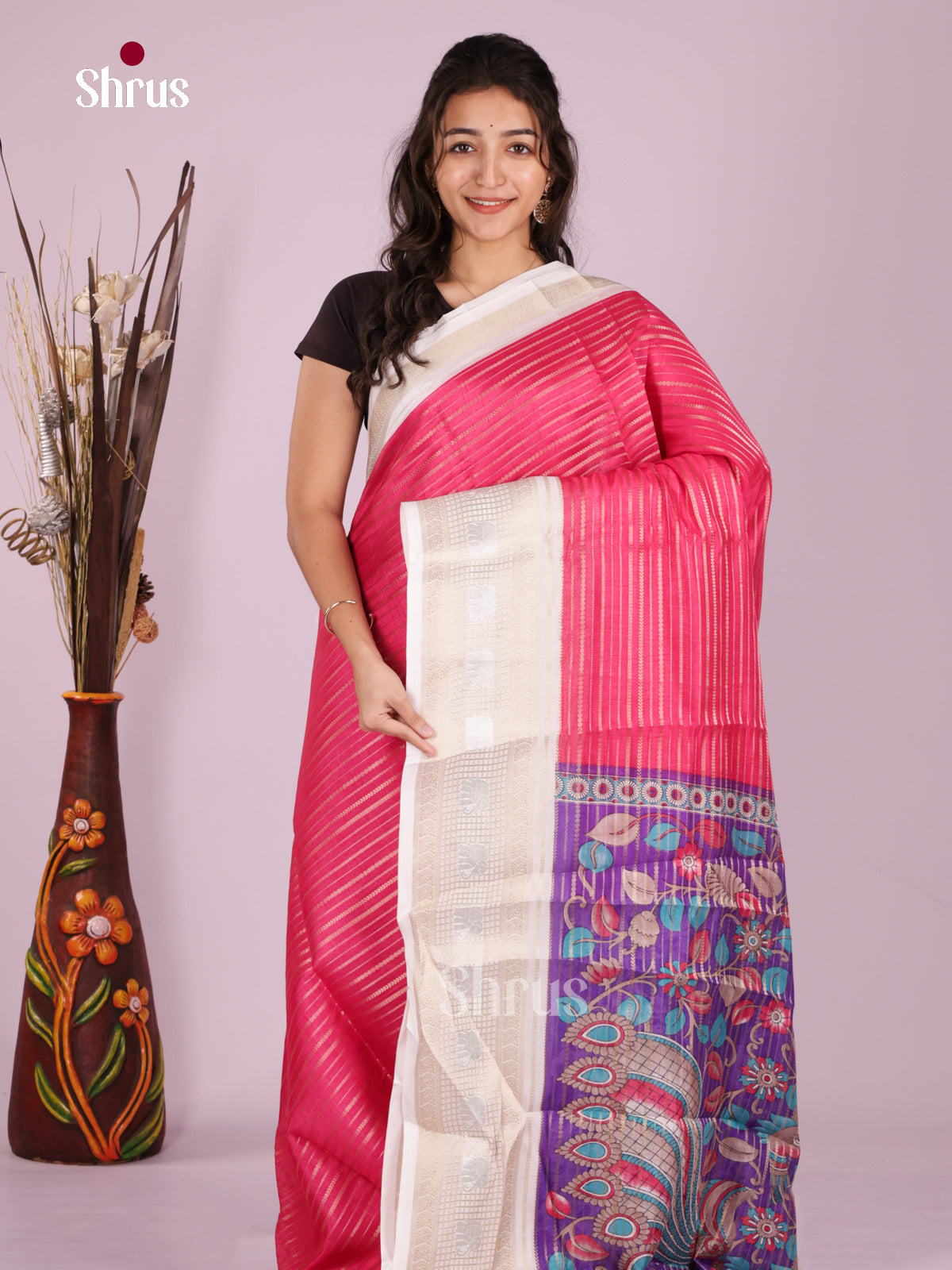 DJS22258 - Semi Mysoresilk Saree - Shop on Shrus.com