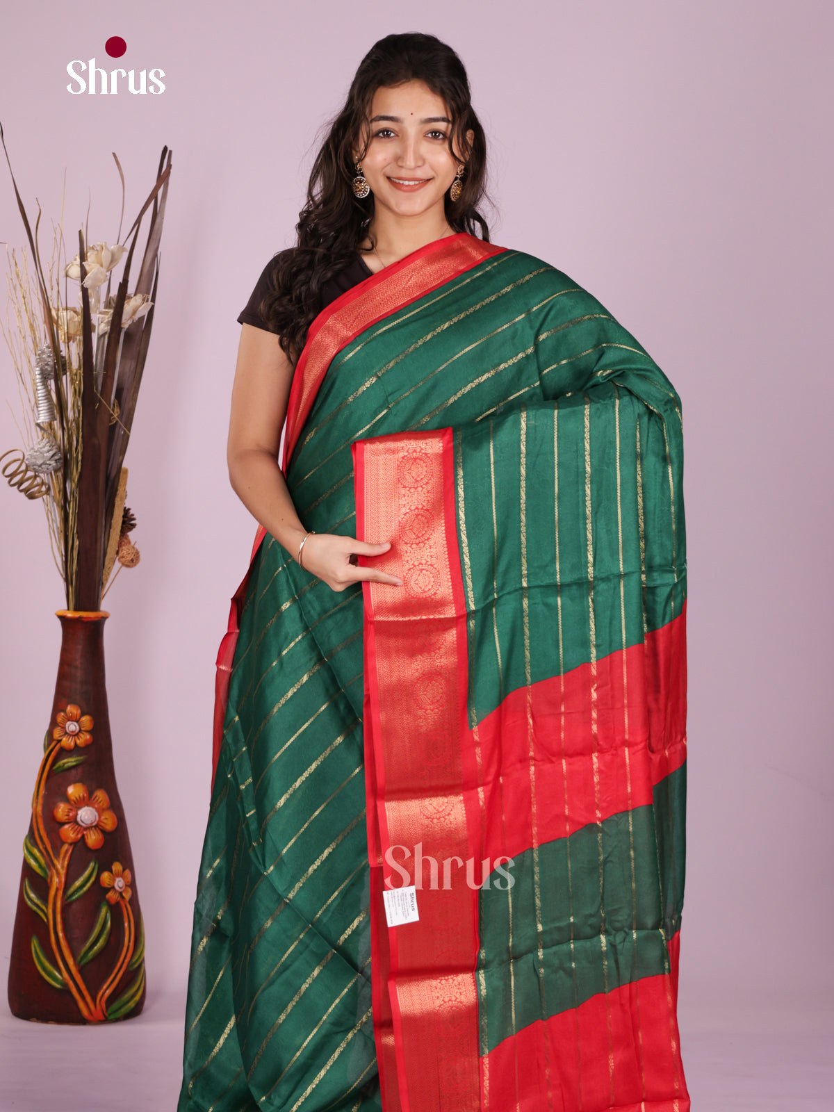 DJS22263 - Semi Mysoresilk Saree - Shop on Shrus.com