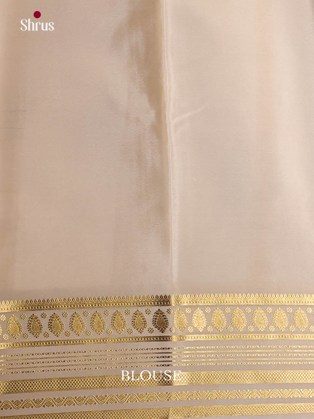plain red white golden zari Mysore Silk Saree 1
