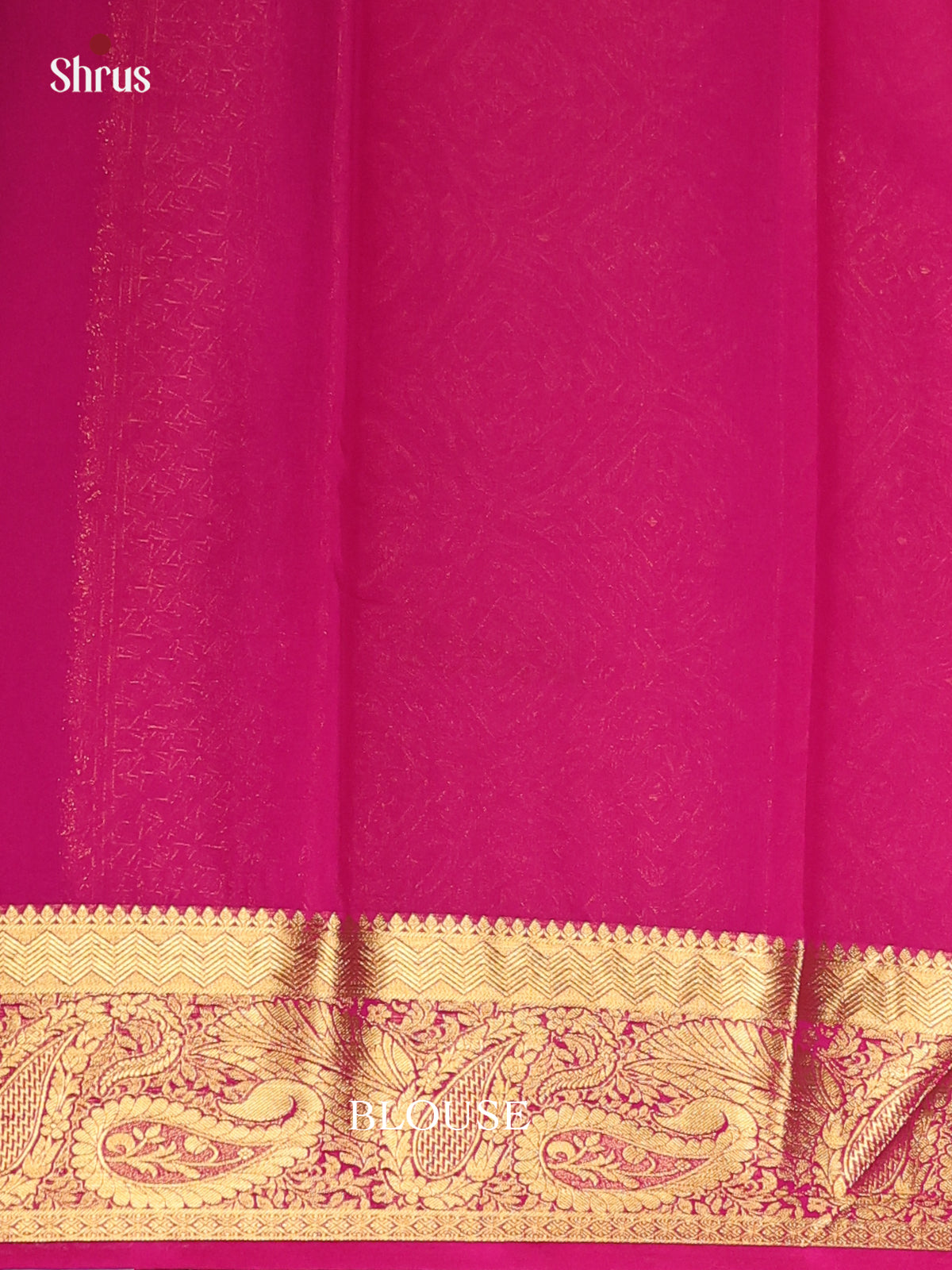 Dark Green & Pink - Semi Mysoresilk Saree