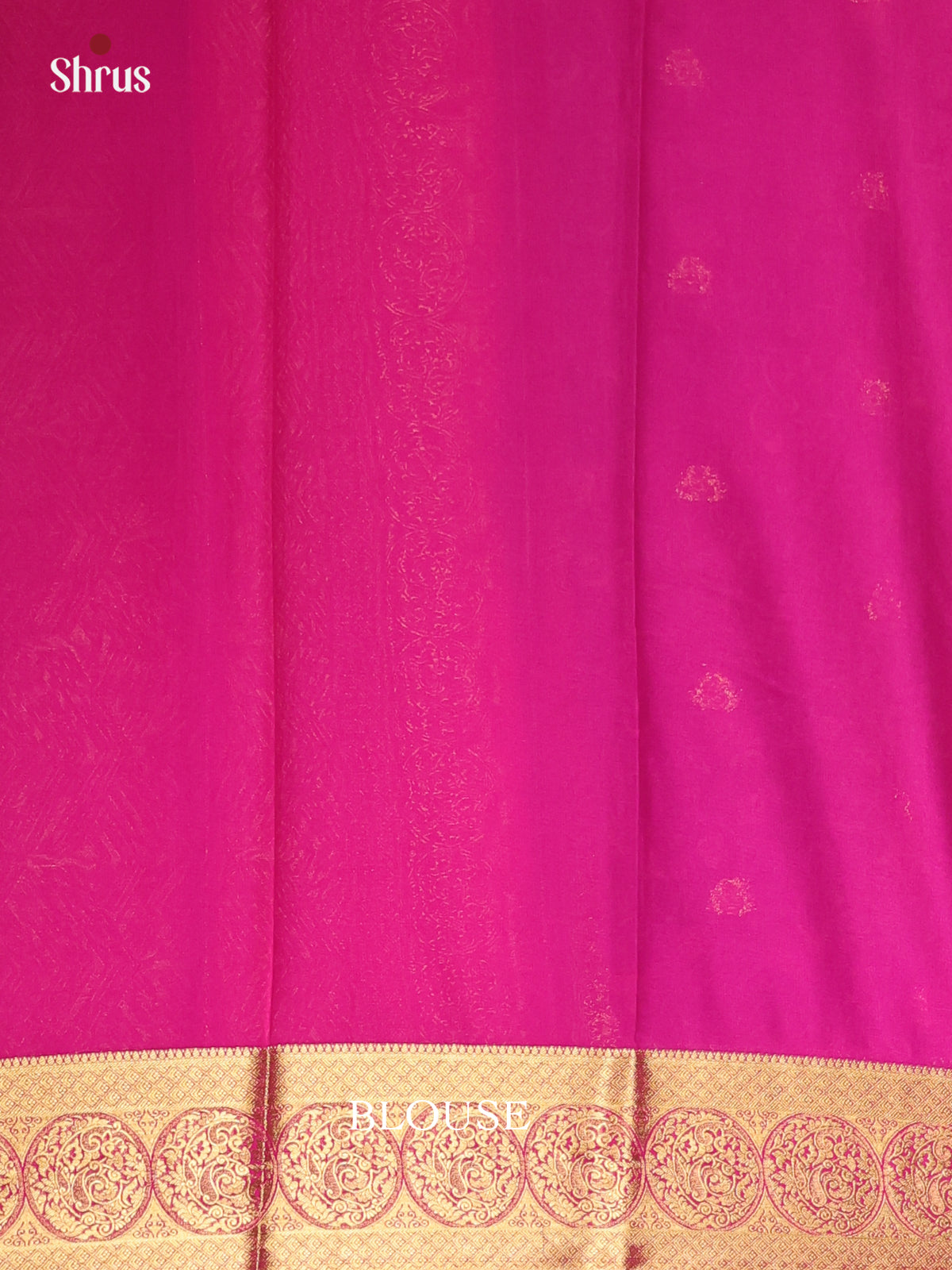Dark Green & Pink- Semi Mysoresilk Saree - Shop on Shrus.com