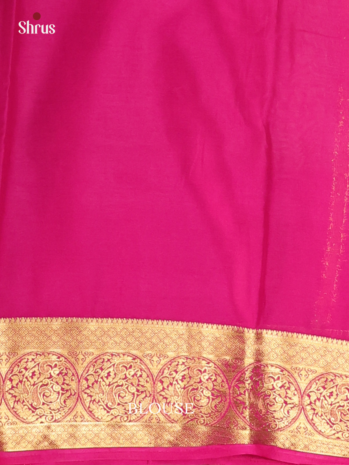 Blue & Pink - Semi Mysoresilk Saree
