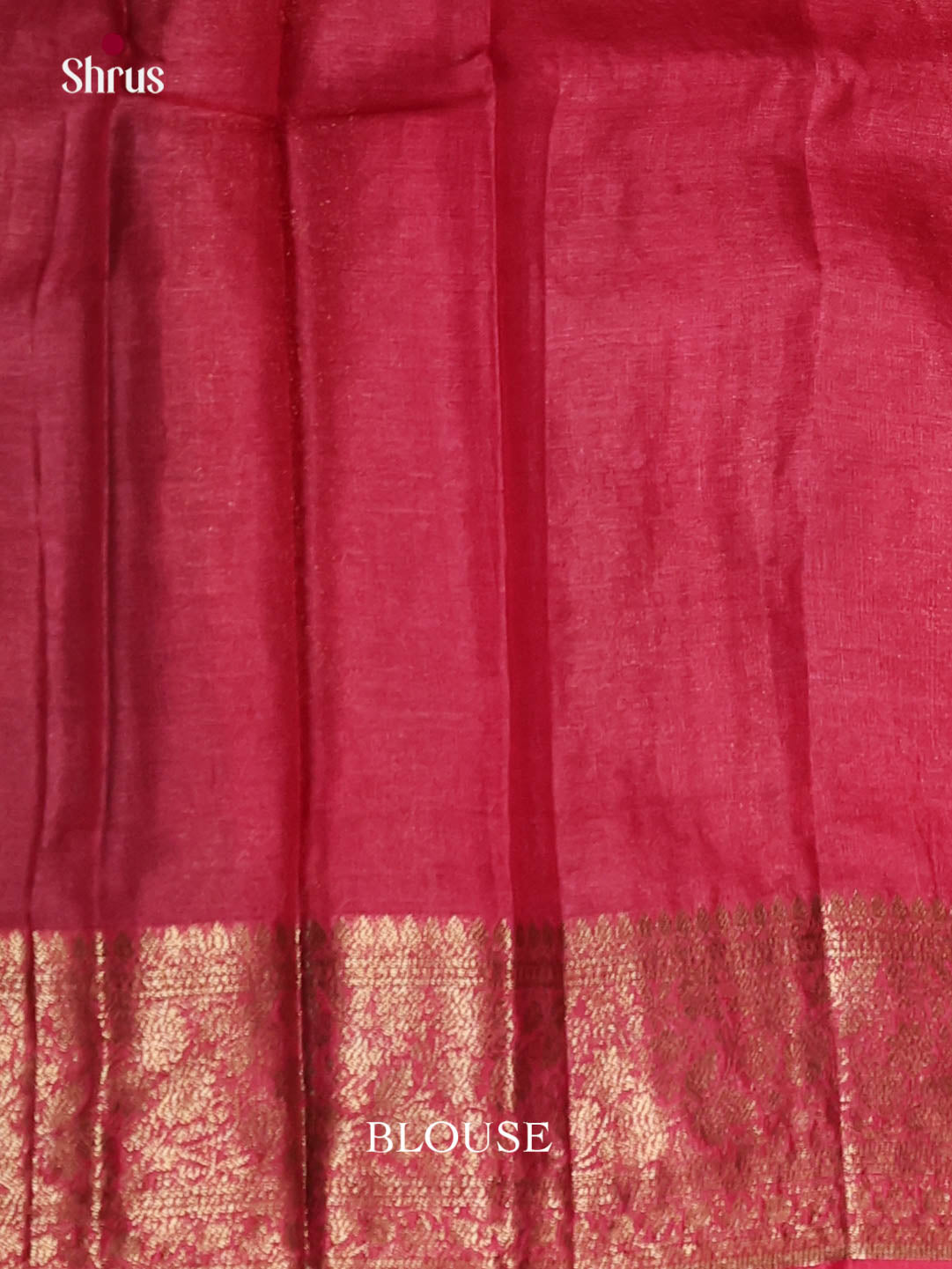 Luxurious Green Handloom Tussar Saree With Golden Motifs & Pink Pallu