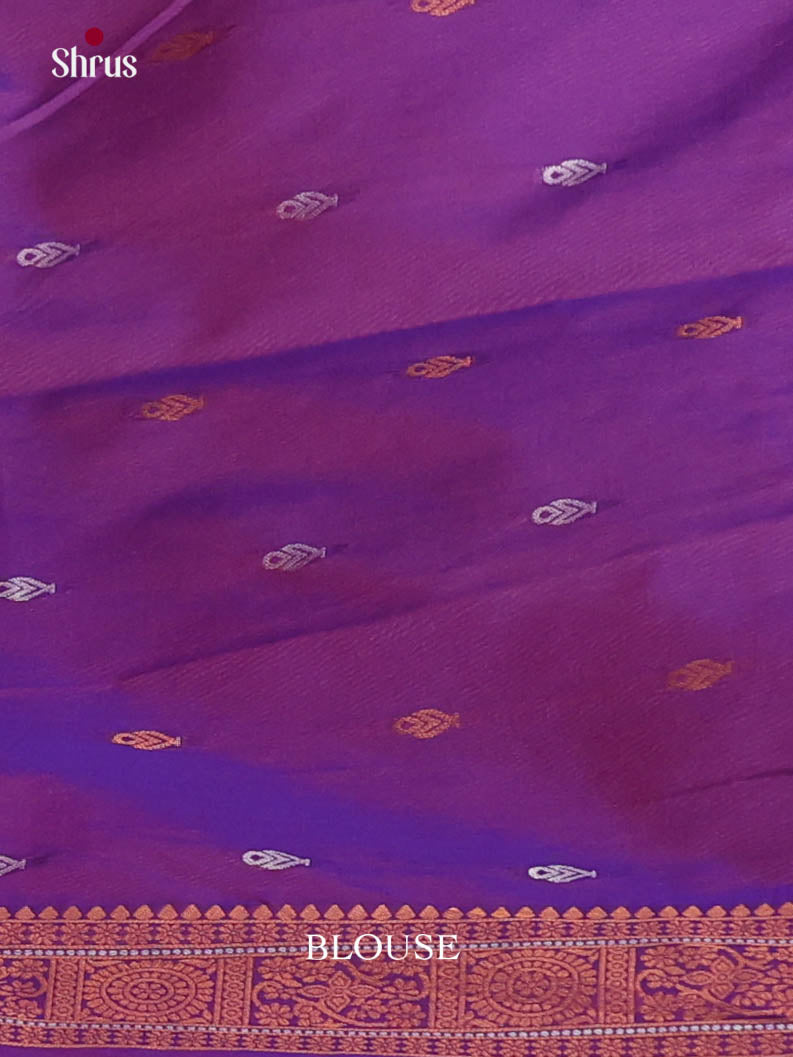 Pink & Purple - Semi Softsilk Saree
