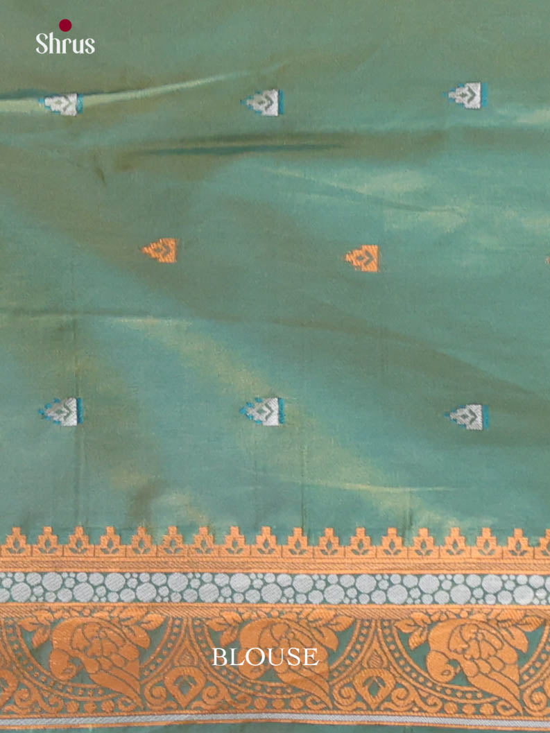 Brick & Green- Semi Softsilk Saree