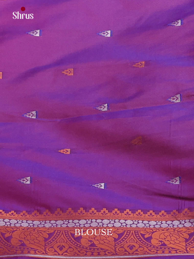 Pink & Purple - Semi Softsilk Saree