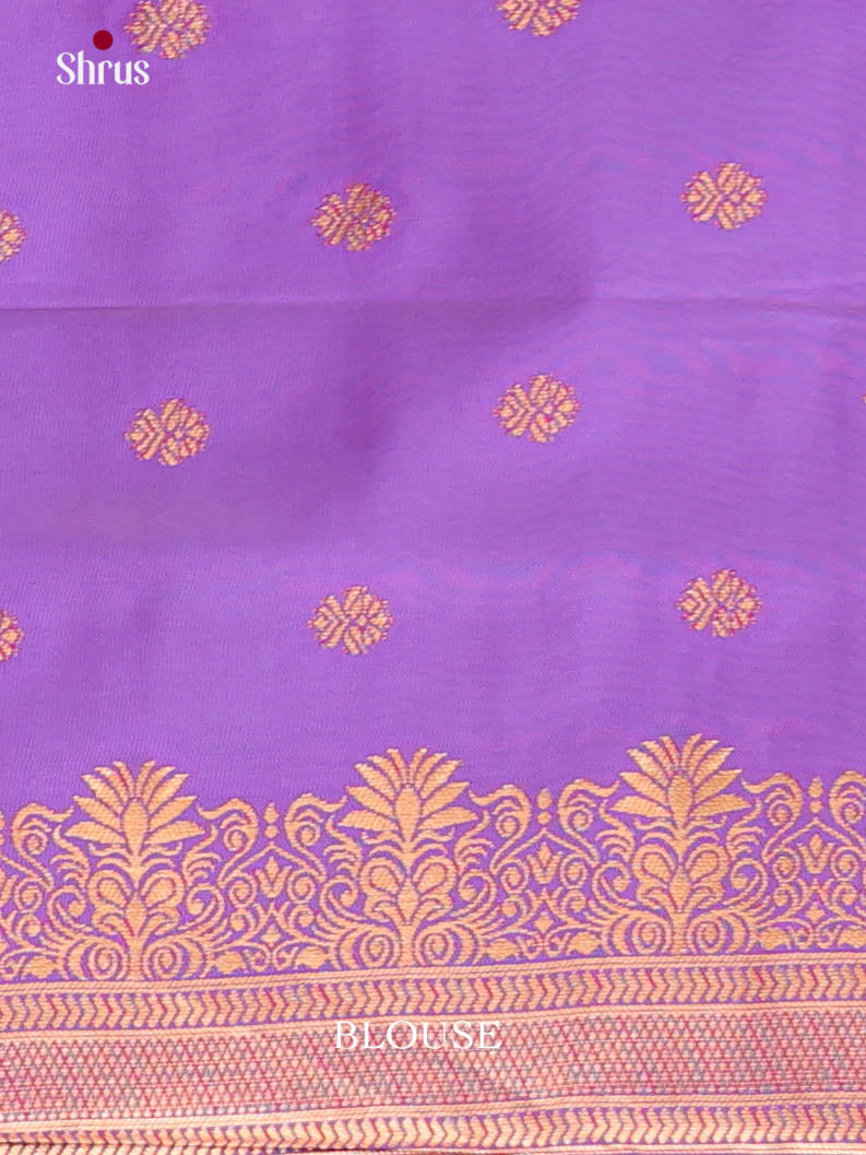 Orangish Pink & purple- Semi Softsilk Saree
