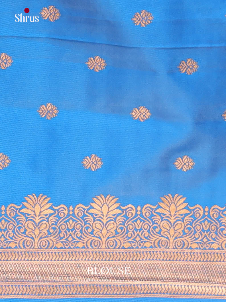 Double Shaded Green & Blue - Semi Softsilk Saree