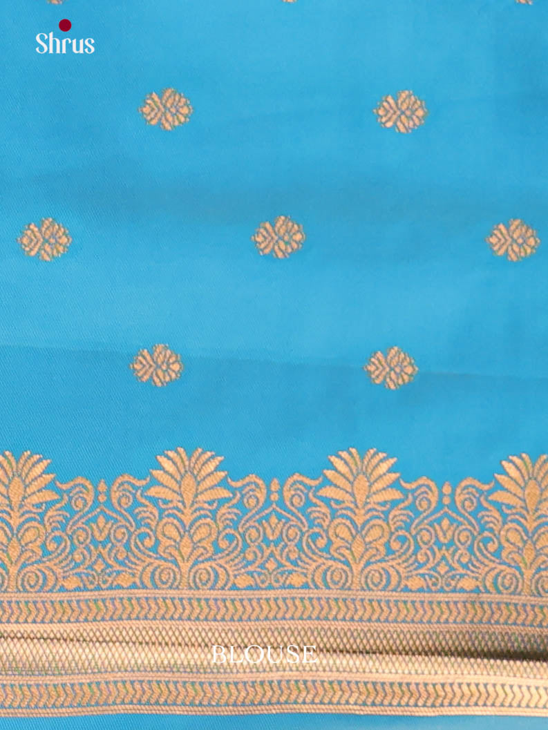 Parrot Green & Blue - Semi Softsilk Saree