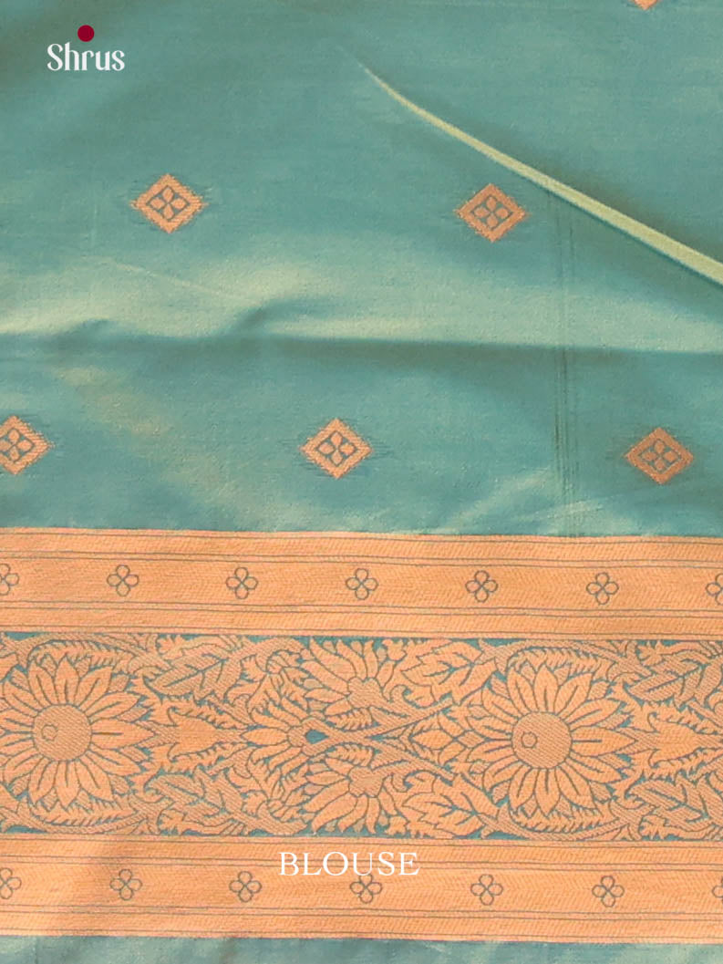 Brick & Green- Semi Softsilk Saree