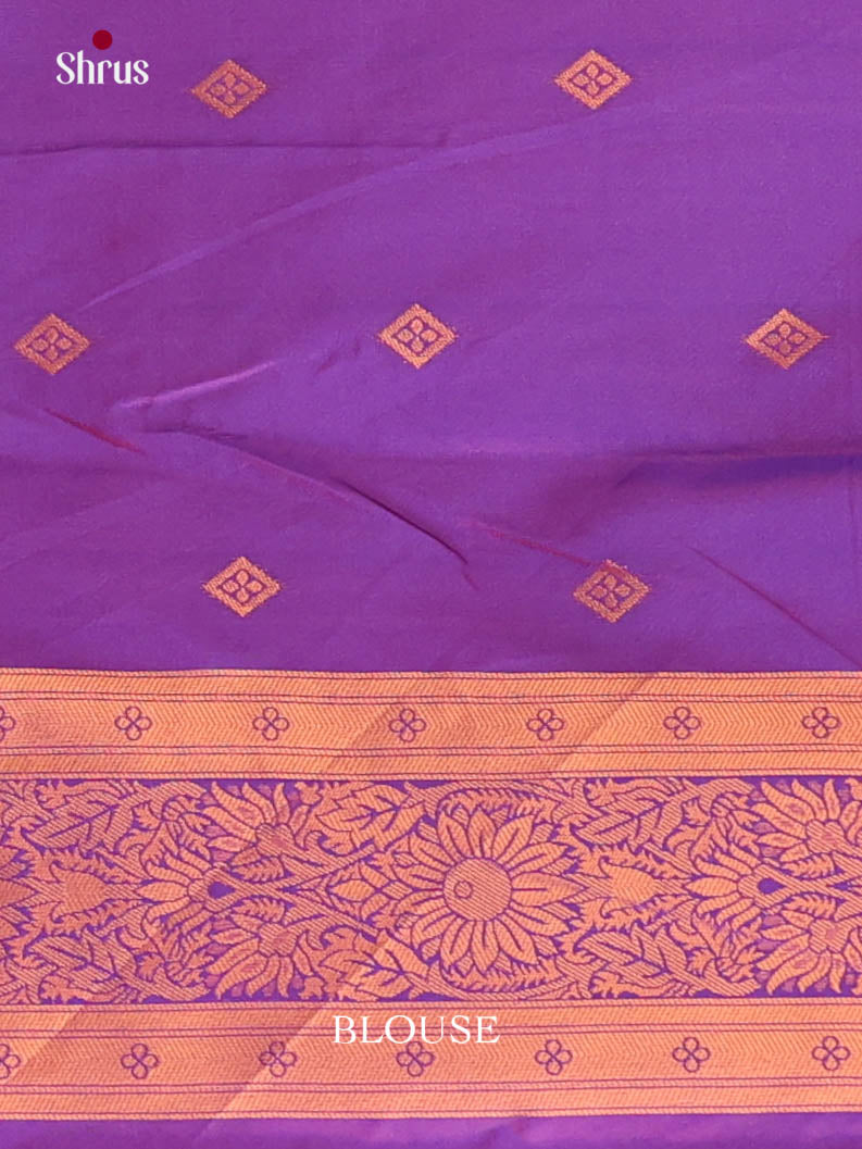 Pink & Purple - Semi Softsilk Saree