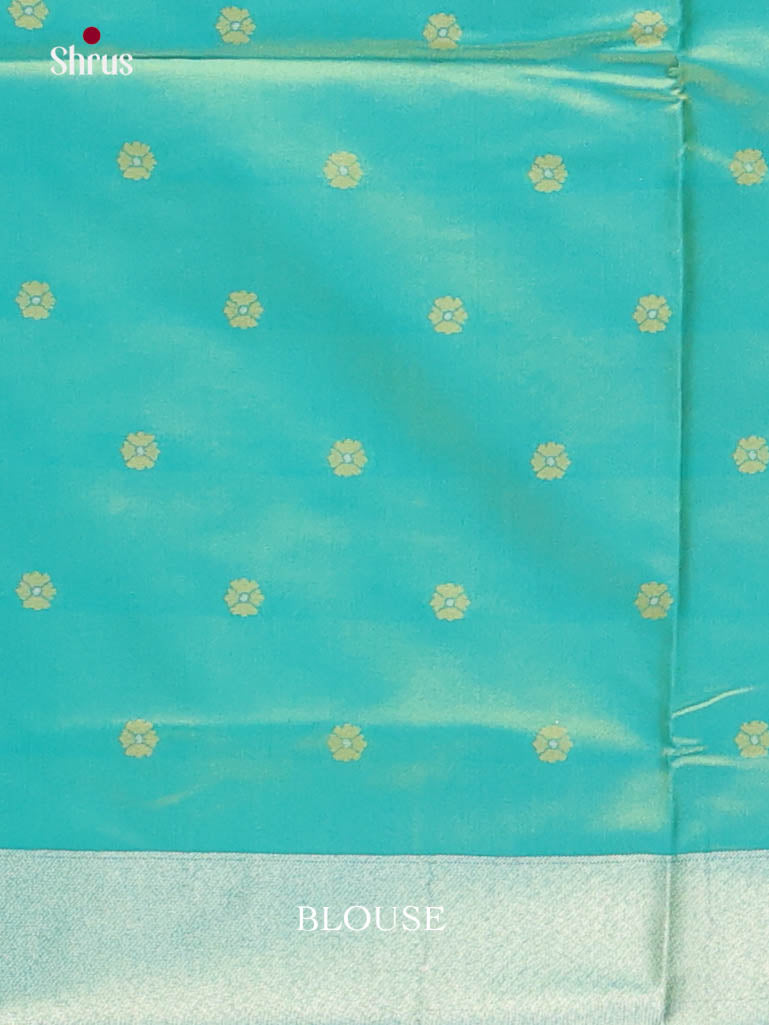 Orange & Green - Semi Softsilk Saree