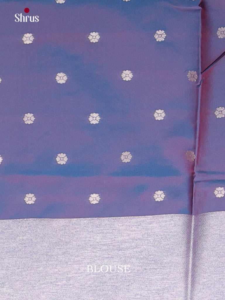 Pink & Blue - Semi Softsilk Saree - Shop on Shrus.com