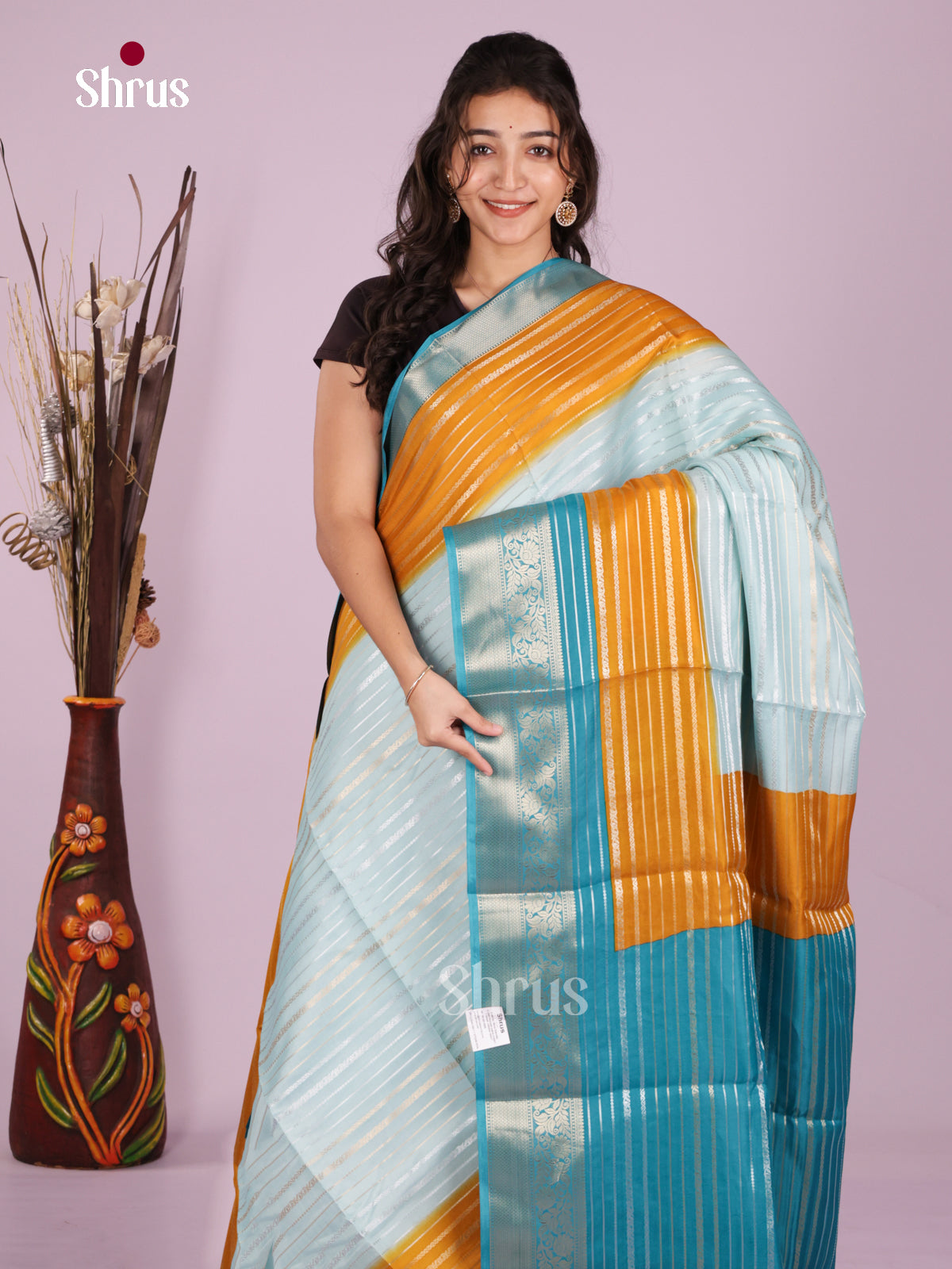 DJS24003 - Semi Mysoresilk Saree - Shop on Shrus.com