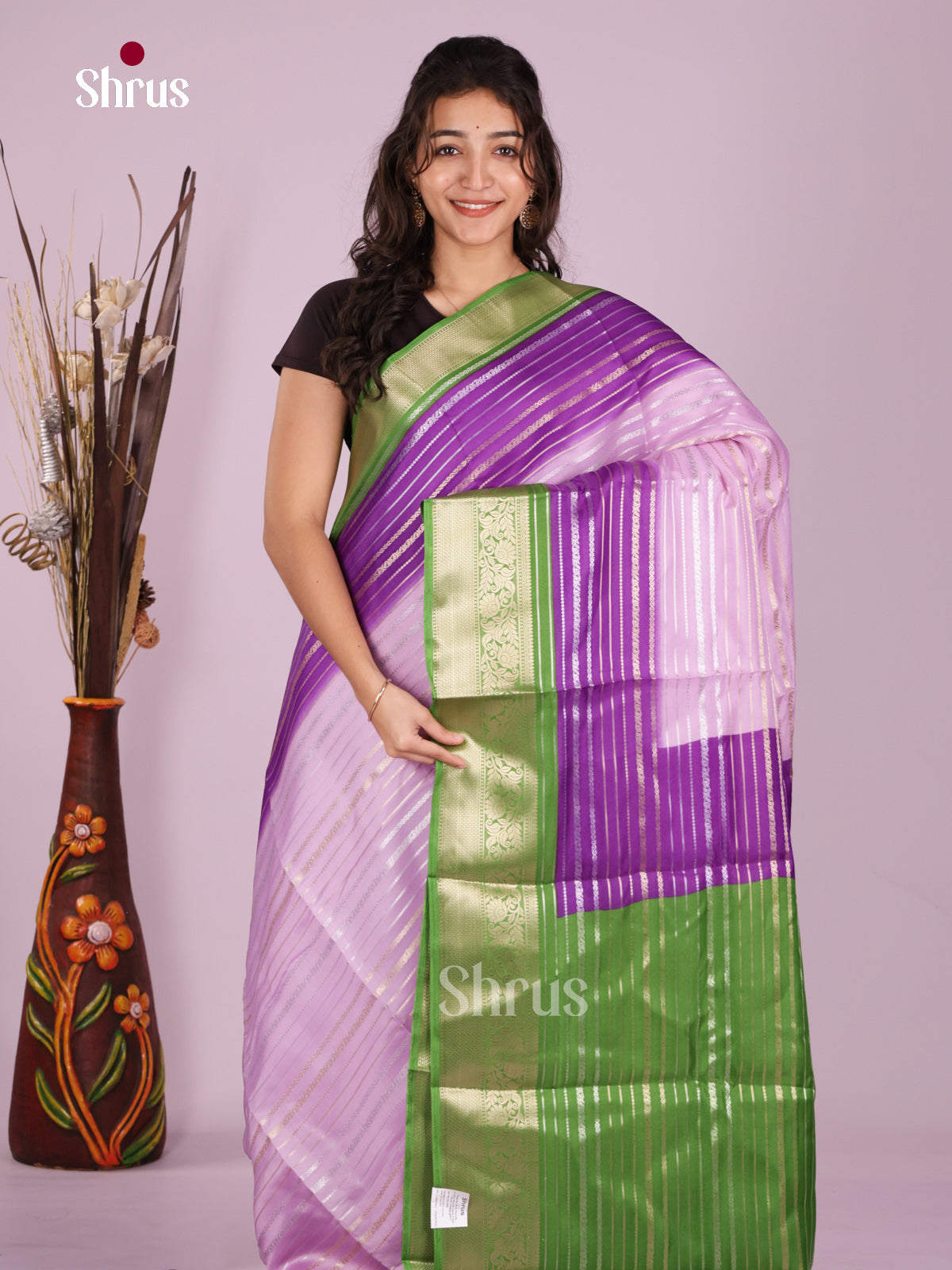 DJS24006 - Semi Mysoresilk Saree - Shop on Shrus.com