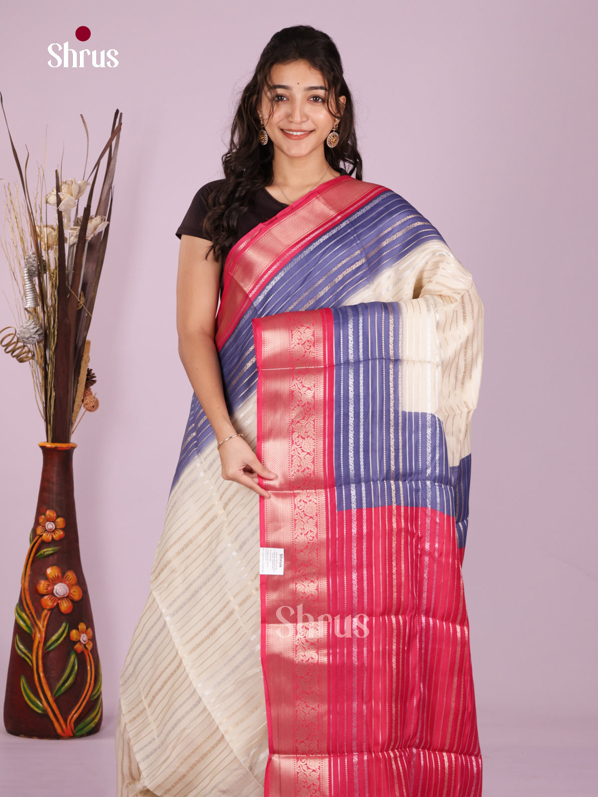 DJS24008 - Semi Mysoresilk Saree - Shop on Shrus.com