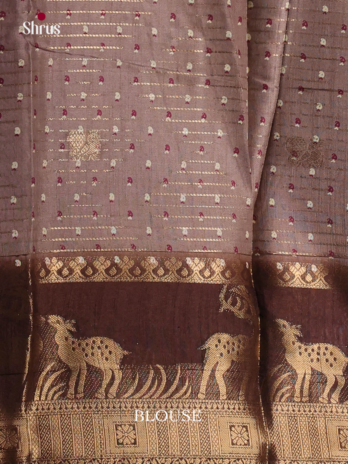 Grey & Brown - Semi Dola silk Saree