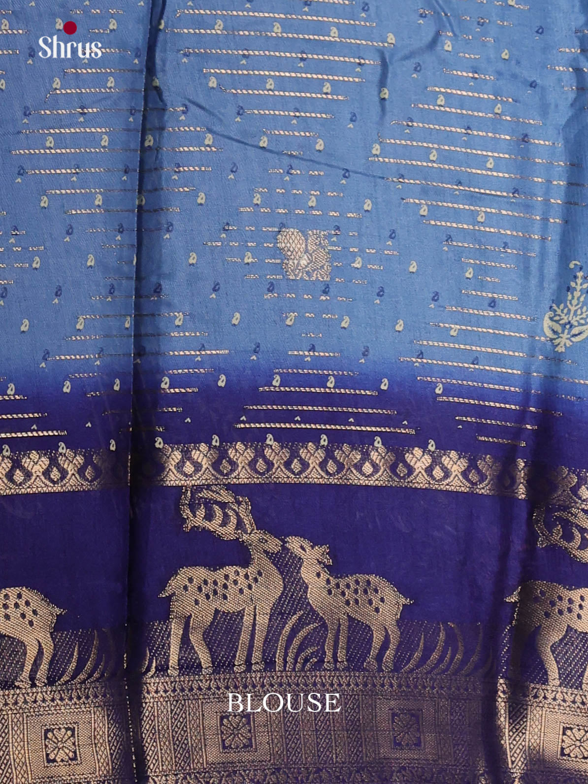 Blue & Navy Blue - Semi Dola silk Saree