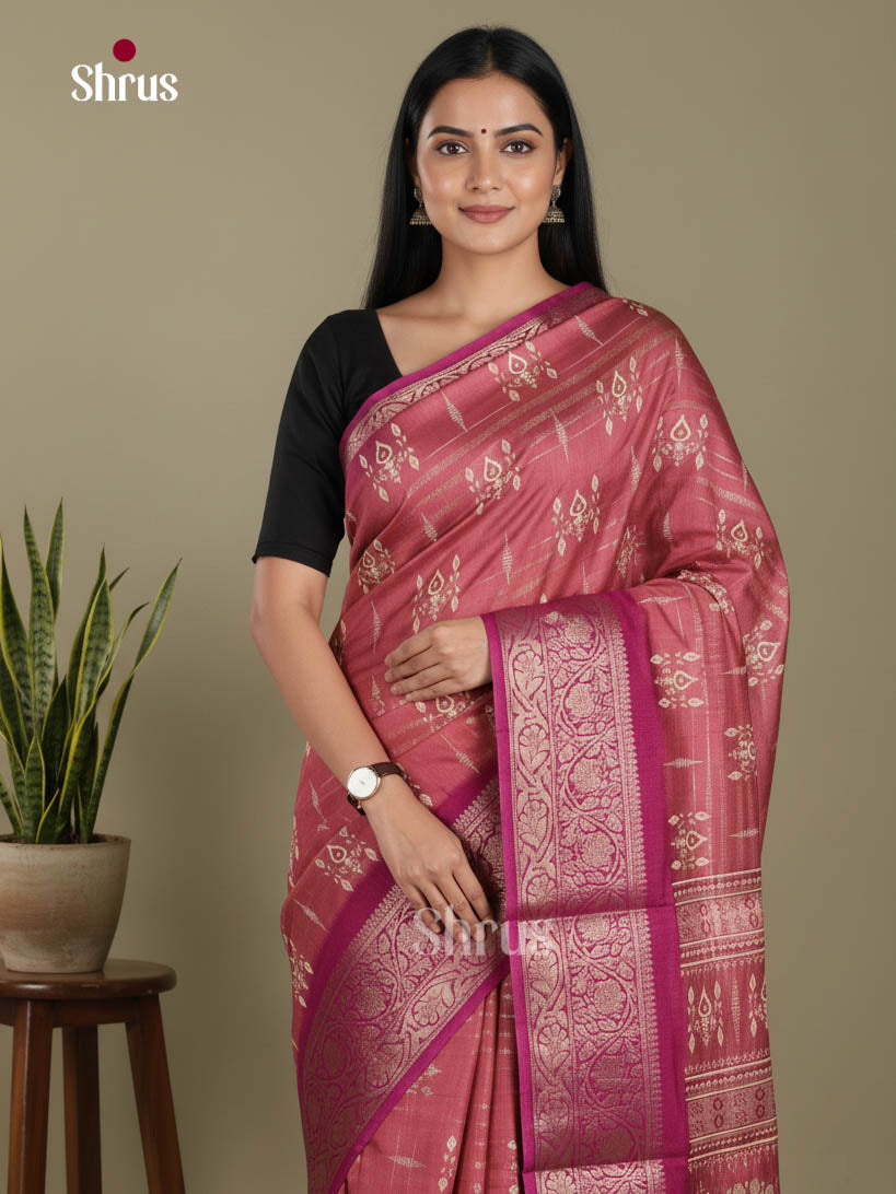 Onion Peel & Maroon- Semi Dola silk Saree