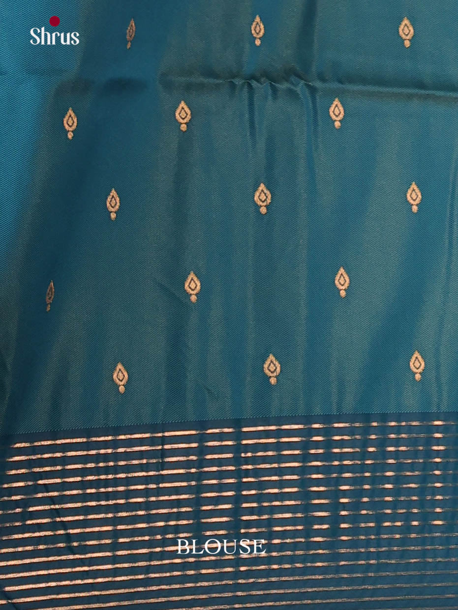 Green & Blue - Semi Softsilk Saree