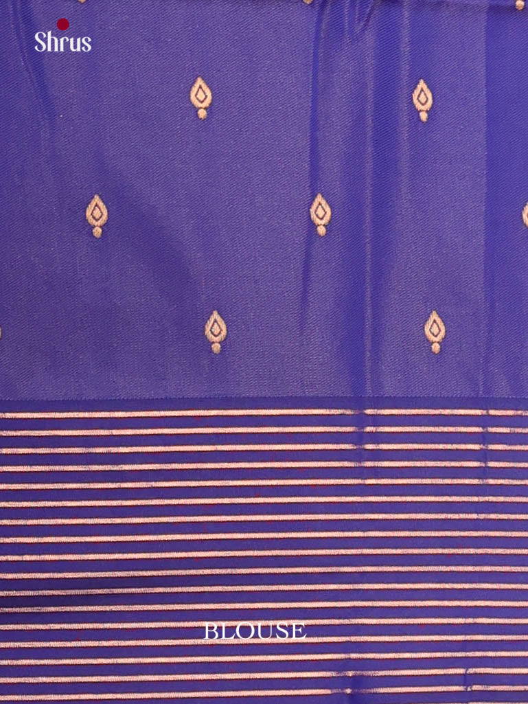 Purple & Blue - Semi Softsilk Saree