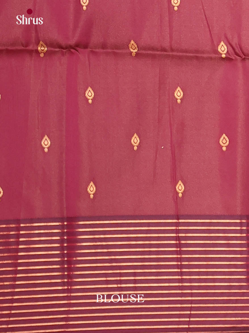 Orange & Maroon - Semi Softsilk Saree