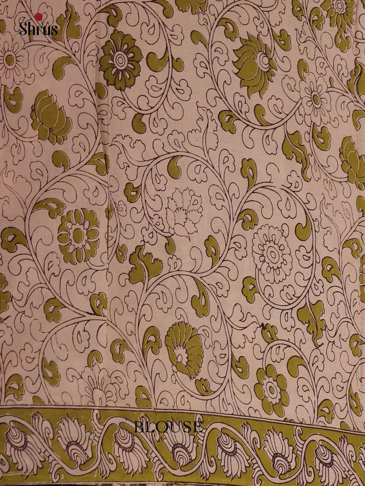 Cream & Green - kalamkari-cotton Saree