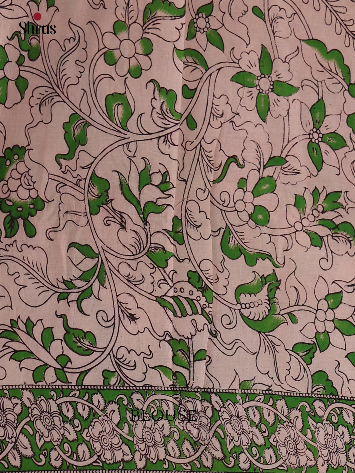 Red & Green - kalamkari-cotton Saree